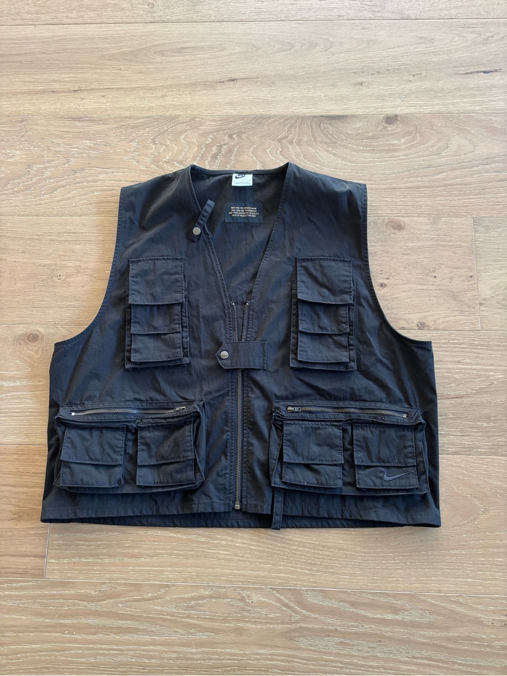 Nike Men's Life Loose Fit Gilet Black Multi-Pocket Utility Vest M